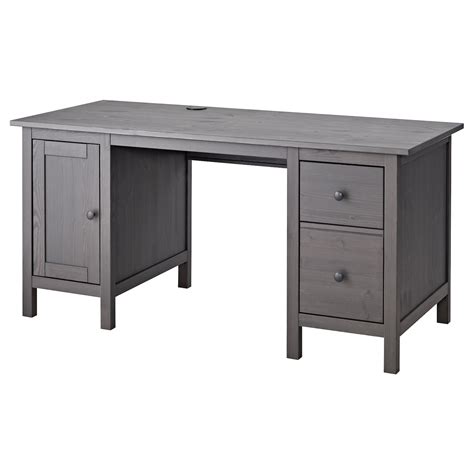 hemnes desk dark gray stained.